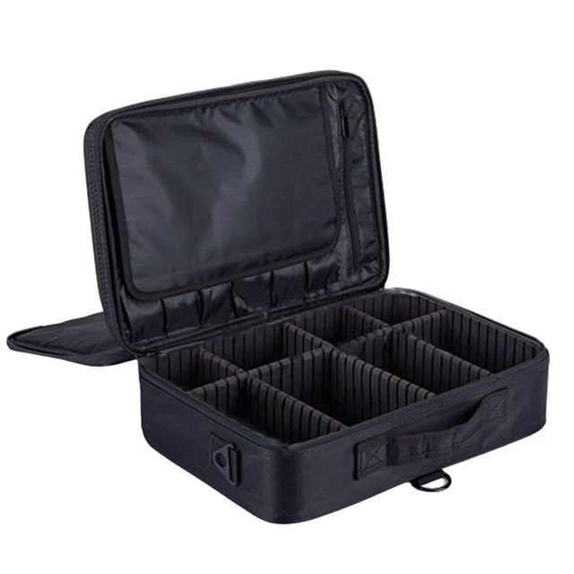 Étui Cosmétique Grande Capacité Sac de Rangement Portable Oxford Drap Artiste avec Diviseurs Réglables pour les Femmes
