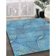 thumbnail image 3 of Ahgly Company Machine Washable Indoor Round Transitional Blue Diamond Blue Area Rugs, 8' Round, 3 of 7