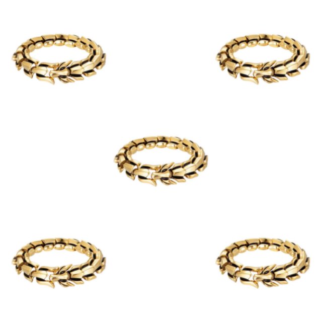 Thinsony Distinctive Gothic Punk Dragon Scale Bangle 48 inches Cool and Contemporary Gold 9.05 Inch 5Set