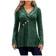 thumbnail image 2 of Hauts Grande Taille pour Femmes, Col en V Décontracté, Manches Longues, Blouse Ample, 2 of 8