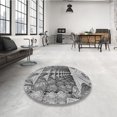 thumbnail image 4 of Ahgly Company Tapis de Zone Carré Transitionnel Lavable en Machine Gris Argenté, 6 Pieds Carré, 4 of 7