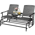thumbnail image 2 of Costway 2 Person Outdoor Patio Double Glider Chair Loveseat Rocking w/Center Table Gray, 2 of 9