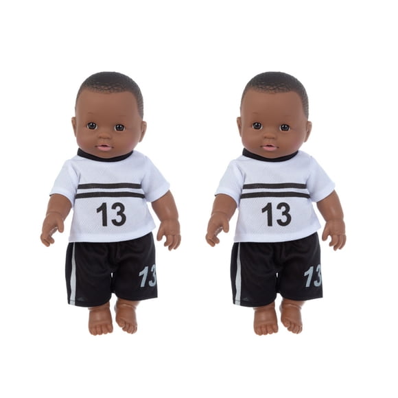 tumgatte Black Black Baby Cute Curly Black 12-Inch Vinyl Baby Toy Clearance