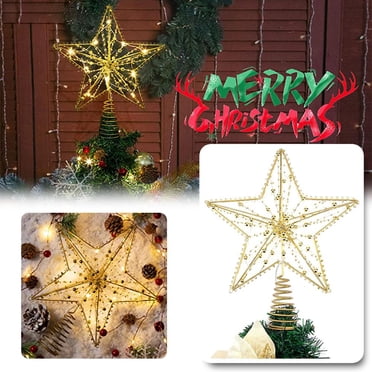 Étoile de Sapin de Noël Étoile de Sapin de Noël avec Guirlande Lumineuse LED Étoile Scintillante pour Décoration de Maison de Noël