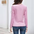 thumbnail image 4 of RXIRUCGD Hauts pour Femmes 2024 Col Rond Couleur Unie Chandail de Base Intérieur Haut/chemise à Manches Longues à Col Rond, Rose, Taille : M, 4 of 9