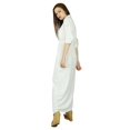 thumbnail image 4 of Bimba Women Long Shirt White Rayon Maxi Dress Button Down Gown Chic Style, 4 of 6