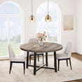 thumbnail image 3 of GloryStar 47" Round Metal-Frame Dining Table, Wooden Top 4-Person Circle Table for Kitchen, Dining Room & Apartment, Chairs Sold Separately, 3 of 12