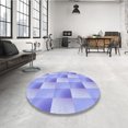 thumbnail image 4 of Ahgly Tapis d'Intérieur Lavable en Machine Carré Transitionnel Bleu Ardoise Clair, 7 Pieds Carré, 4 of 7