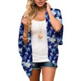 thumbnail image 2 of Pompotops Kimono en Mousseline à Imprimé Floral pour Femmes, Coupe Ample, Manches Mi-Longues, Cardigan Châle, Haut de Couverture, 2 of 5