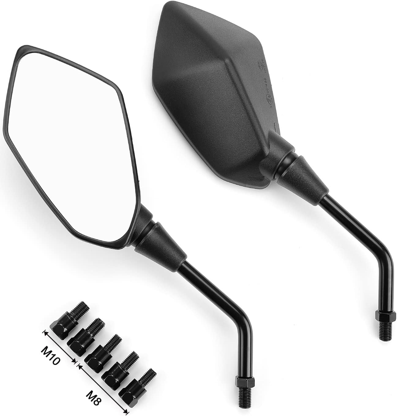 Universal Motorcycle Mirrors Convex Handlebar Rear View Side Mirror with M M Bolt Compatible with Bike Scooter ATV UTV Dirt Bike and More