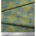 thumbnail image 3 of Soimoi Green Rayon Fabric Moroccan Damask Print Fabric by Yard 56 Inch Wide, 3 of 3