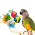 thumbnail image 4 of 10pcs Bird Chew Rattan Toy Hanging Swing Bird Chew Toy Toys Parrot Balls Cage Accessory Colorful Hanging DIY Toys, 4 of 8