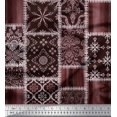 thumbnail image 1 of Soimoi Poly Georgette Fabric Paisley,Mandala & Quatrefoil Patchwork Print Sewing Fabric Yard 42 Inch Wide, 1 of 3