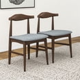 thumbnail image 4 of Silas Chaise de Salle à Manger en Tissu Style Mid-Century Moderne Gris (Ensemble de 2), 4 of 7
