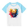 thumbnail image 3 of Feancey T-Shirt Graphique 3D Enfants Garçons Filles Mignon Imprimé Manches Courtes Hauts Doux Décontracté Col Rond Blouse Chandail d'Été T-Shirts Rabais de 90 pour Cent Liquidation Bleu 9 Ans, 3 of 9