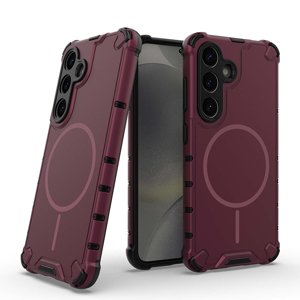 Pour Samsung Galaxy A56 5G Boîtier de téléphone magnétique,Compatible avec Mag-Safe,Dropproof Heavy Duty,Military-Grade Protection de goutte,Shockproof Anti-fall Tough Cover de téléphone robuste,Plum