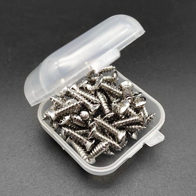 50 Pcs Vis de Plaque à Gratter pour Protège-Microprocesseur de Guitare avec Boîte pour Guitare Électrique Basse ST