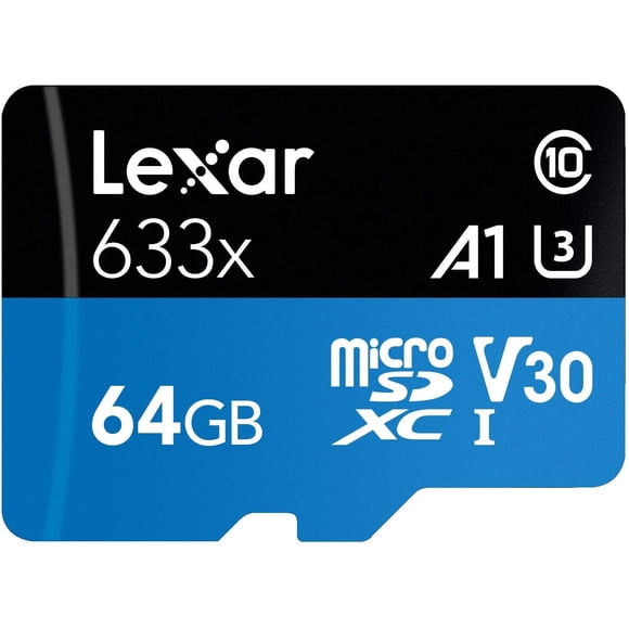 Lexar Carte MicroSDXC UHS-I Haute Performance 633x 64 Go avec Adaptateur SD (LSDMI64GBBNL633A)