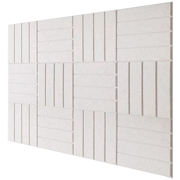 HEATSHAKING 12Pcs Beige Acoustic Panels for Walls Soundproof Padding Noise Dampening Pin Boards