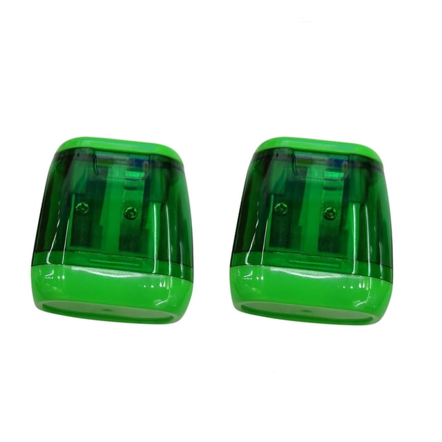 TopLLC 2PCS Double Hole Pencil Sharpener With Cover Color Pencil Sharpener For Kids Portable Oval Manual Pencil Sharpener For School Office Supplies