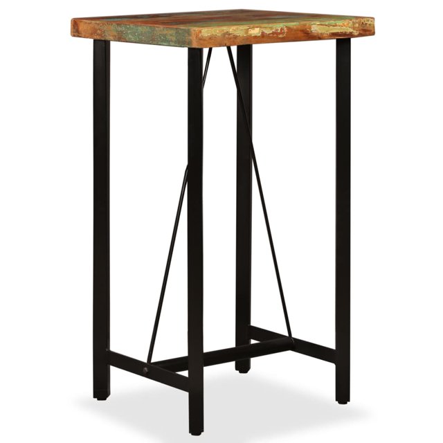 vidaXL Table de Bar Bois de Récupération Massif 60x60x107 cm
