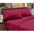 thumbnail image 4 of Hotel Luxurious, 1800 Series Super Soft Embroidery 3 PC Sheet Set (Twin Burgundy), 4 of 4