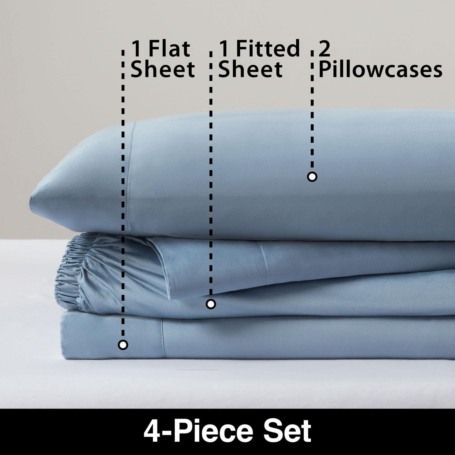 Allswell 300 Contexture doux et soyeux 4 pièces viscose de bambou Ensemble de draps