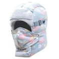 thumbnail image 1 of 2 In One Windproof Full Cover Outdoor Riding With Glasses Winter Windproof Glasses Thermal Thick Hat Windproof Full Cover With Glasses Winter Thermal Thick Ski Cap Camping Hiking Womens Stocking Hat, 1 of 3