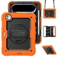 thumbnail image 1 of XYX For iPad Pro 11 inch Case 2024 (M4), 360 Rotating Shockproof Cover with Stand, Screen Protector, Shoulder Strap, Orange, 1 of 7