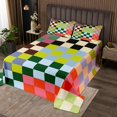 thumbnail image 2 of Erosebridal Checkered Gingham Coverlet Set Twin, Rectangle Geometry Bedding Set, Teens 2pcs, 2 of 5