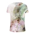 thumbnail image 5 of EQWLJWE Hauts pour Femmes 2023 Été Mode Femme Été Aguichant Plissé Imprimé Régulier Femme Manches Courtes Col Rond Bouton Haut Hauts pour Femmes Liquidation, 5 of 5