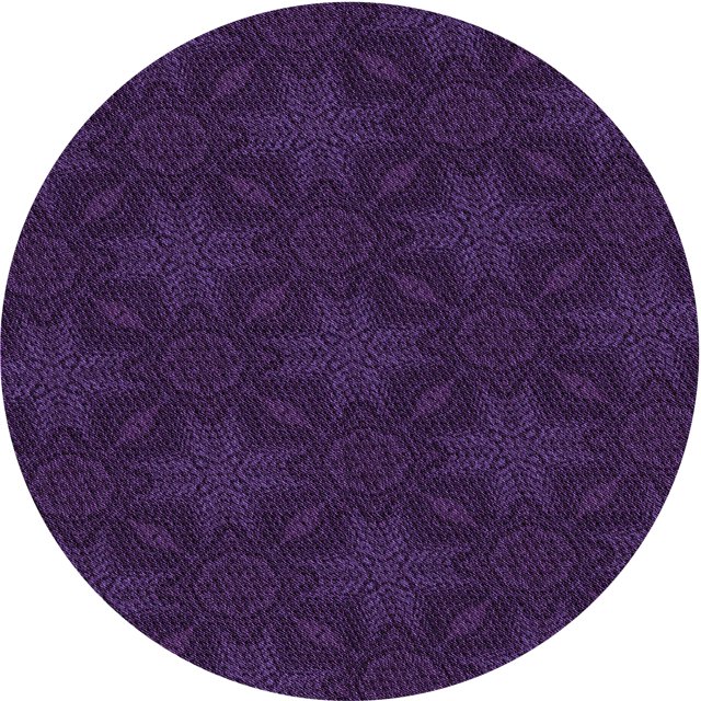 Ahgly Tapis Rond Lavable en Machine Intérieur Transitionnel Violet Profond, 4 Pieds Rond