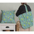 thumbnail image 5 of Soimoi Blue Japan Crepe Satin Fabric Text & Christmas Tree Print Fabric by the Yard 42 Inch Wide, 5 of 5