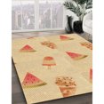 thumbnail image 3 of Ahgly Company Tapis d'Intérieur Lavable à la Machine, Carré, Transitionnel, Orange, Tapis de Zone, 7 Pieds Carré, 3 of 7