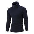 thumbnail image 1 of Penkiiy Sweaters for Men Men's Winter Casual Long Sleeve Solid Color Pullover Sweaters Tops Navy Sweaters, 1 of 3