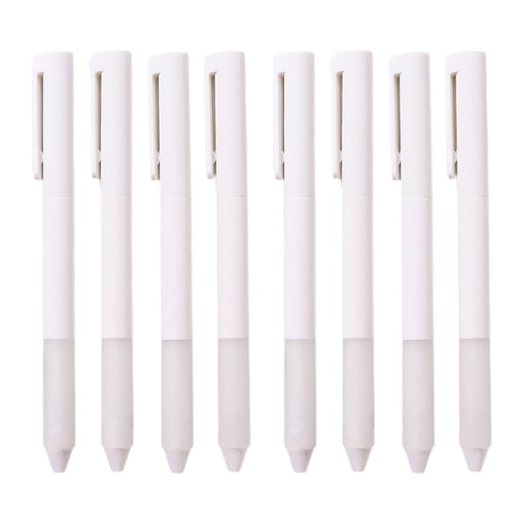 SIYTUAU 8 Count Gel Ink Pen Collection White Smooth Writing Retractable Ballpoint Pens For School Office Note Taking Writing 0.5Mm Tip 1Ml Ink Pens Stationery Set White
