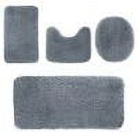 Lksixu 4 Pieces Bathroom Rugs Set for Bathroom, Soft Shaggy Microfiber Bath Mats with Toilet Lid Cover and U-Shape Bath Carpet, Non-Slip Absorbent Quick Dry Shower Rug Machine Washable for Tub