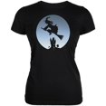 thumbnail image 1 of Halloween Witch Riding Broomstick Full Moon Juniors Soft T Shirt, 1 of 1