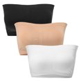 thumbnail image 2 of MOVTOTOP 3pcs Strapless Bras Removable Padding Lady Shear Tube Top Supporting Bras Seamless Bras Size M, 2 of 6