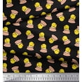 thumbnail image 2 of Soimoi polyester Crepe Fabric Cup,Plate & Chick Cartoon Print Fabric by the Yard 42 Inch Wide, 2 of 3