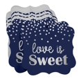 thumbnail image 3 of Inkdotpot Real Silver Foil Love Is Sweet Wedding Tags Favor Bracket Shape Hang Pack Of 100 Paper Tags, 3 of 6