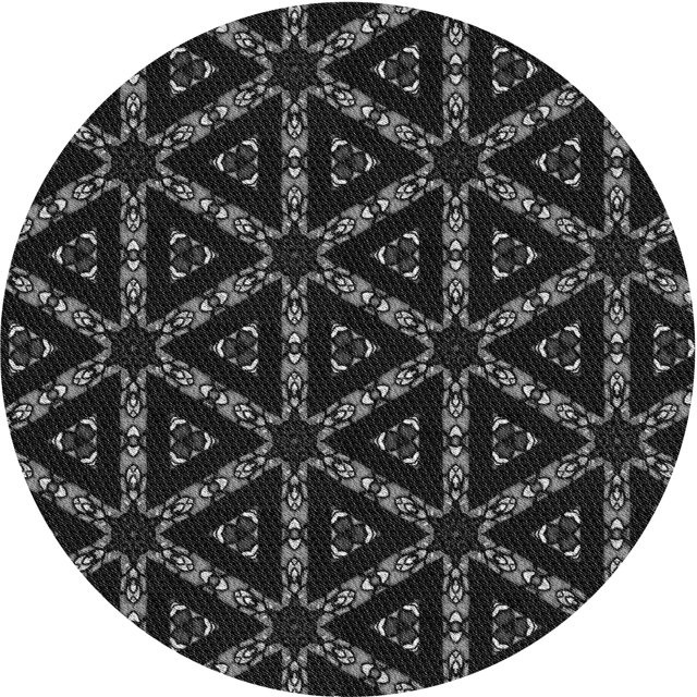 Ahgly Company Tapis d'Intérieur Lavables en Machine, Ronds de Nuit Transitionnels Noirs, Ronds de 4'