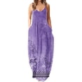thumbnail image 1 of Robes Maxi Femmes Été Robe de Bretelles Spaghetti Grande Taille Décontracté Plage en Vrac Boho Robe de Soleil avec Poches, 1 of 5