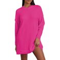 thumbnail image 1 of Faithtur Pull Tricoté Automne Hiver pour Femmes Couleur Unie Manches Longues Col Rond Long Tricoté, 1 of 9