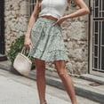 thumbnail image 3 of Jupe Plissée à Volants à Fleurs pour Femmes, Taille Haute Plissée à Fleurs, Jupe Trapèze Mini pour Filles, 3 of 9