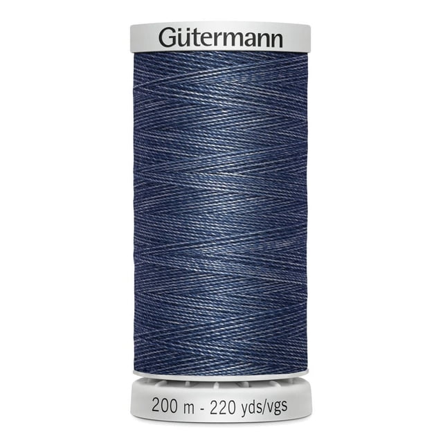 Gutermann Fil pour Jeans Stonewash pour Réparations de Denim, 200 Mètres (218,7 yd) - 100 % polyester, Bobine de 219 yd de Couleurs Stonewash Assorties, Enroulé sur un Noyau en Plastique; Fil à Coudre en polyester de Poids Moyen pour Coutures, Ourlets, Réparations et Courtepointe. Utilisé Souvent comme Rembourrage de Trousse pour Raccommoder des Vêtements.
