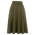 thumbnail image 4 of Mrat Jupe de Bain pour Femme Femme Fille Extensible Taille Haute Mini Jupe Cargo Plissée Mi-Longue Froncée Décontractée Version Ligne A Jupe Évasée en Tricot Vert Armée P, 4 of 4