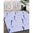 thumbnail image 3 of Ahgly Company Machine Washable Indoor Round Transitional Lavender Blue Area Rugs, 8' Round, 3 of 7