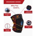 thumbnail image 3 of Hurmoya Knee Brace for Knee Pain, 2 Adjustable Straps Compression Support with Patella Gel Pad & 4 Side Stabilizers,Injury Recovery for Men and Women (Orange, Small), 3 of 5