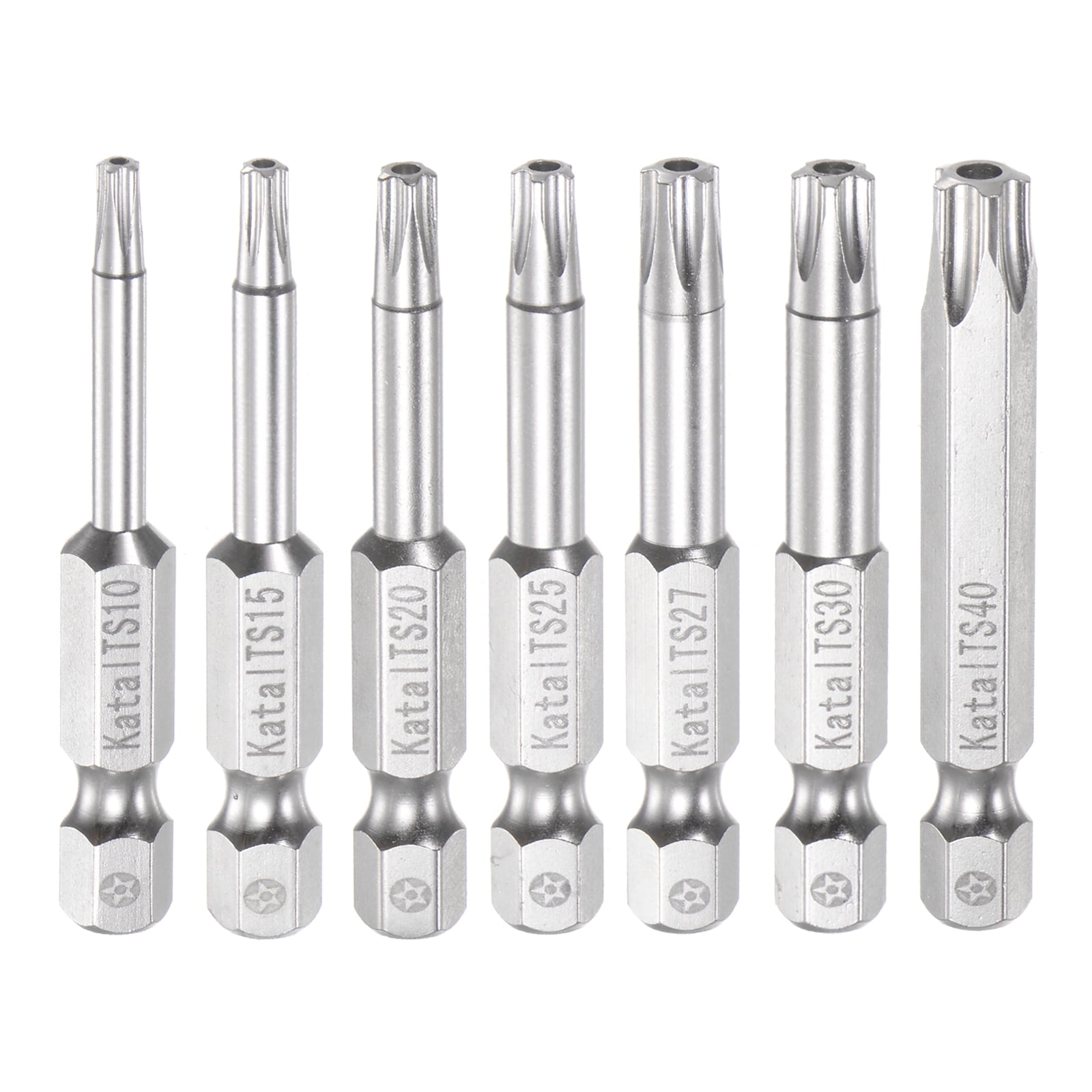 Unique Bargains T10-T40 Magnetic Security Star 5 Point Torx Screwdriver Bit Set 1/4' Hex Shank 2' Length Screw Driver